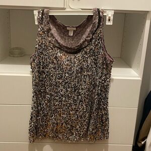 Chicos silver sequin beige and black undertones (Chicos size 1)